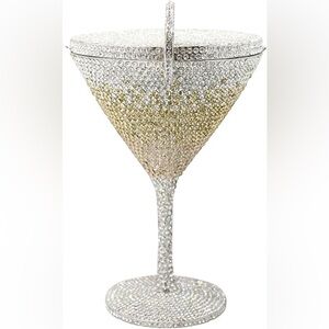 Silver and Gold Martini Glass Jeweled Purse